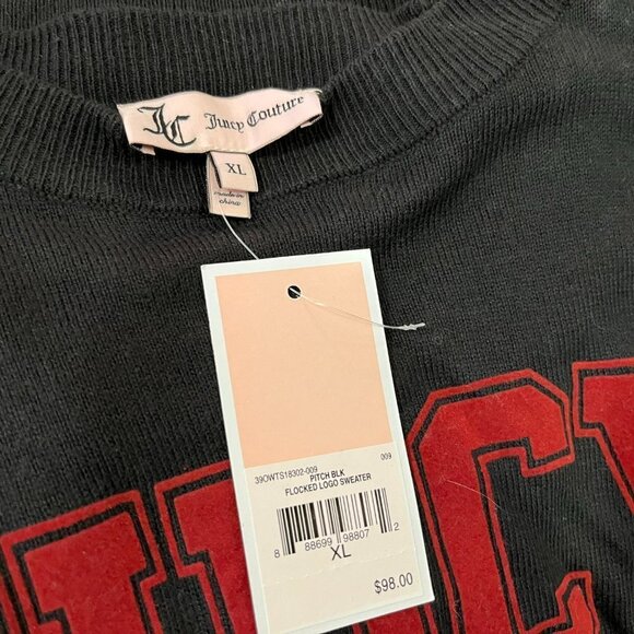 JUICY COUTURE Women's Black Flocked Logo Sweater - NWT $98 - Picture 5 of 5